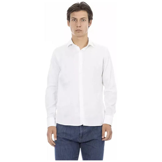 Elegant Slim Fit White Cotton Shirt