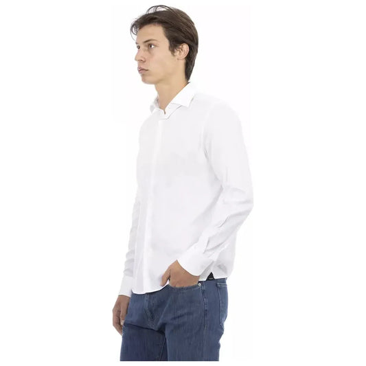 Elegant Slim Fit White Cotton Shirt