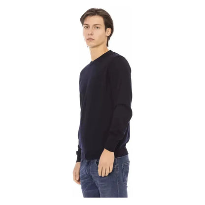 Baldinini Trend Blue Fabric Men Sweater