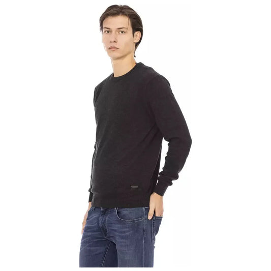 Baldinini Trend Black Wool Men Sweater Baldinini Trend