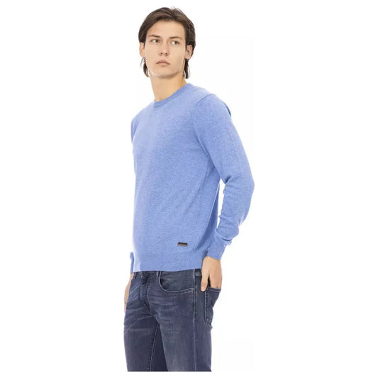 Elegant Light Blue Crewneck Sweater for Men