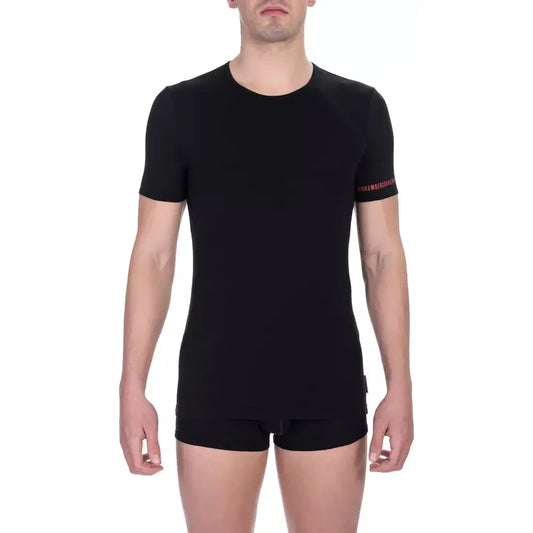 Sleek Bi-Pack Crew Neck T-Shirts in Black