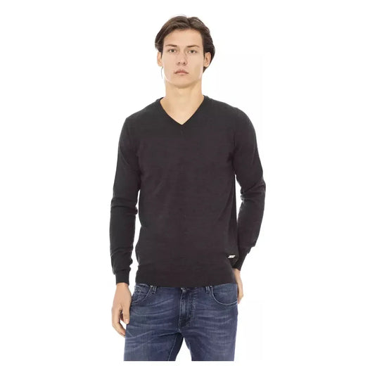 Baldinini Trend Gray Fabric Men Sweater Baldinini Trend