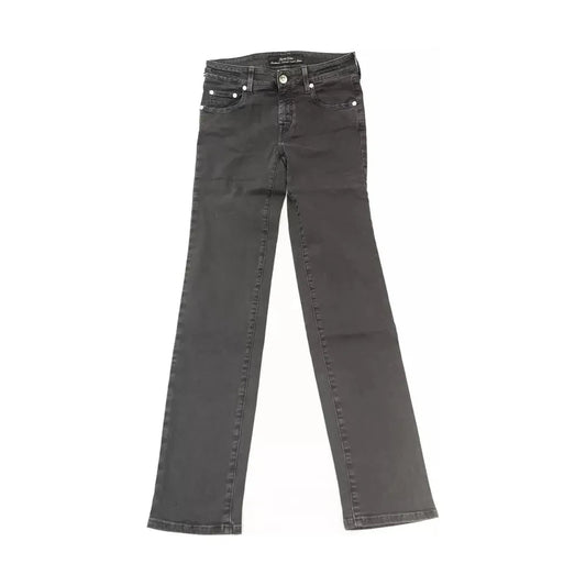 Vintage Chic Black Pony Skin Logo Jeans