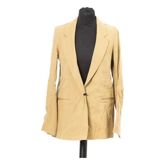 Jacob Cohen Beige Cotton-Linen Blend Jacket Blazer Jacket Jacob Cohen