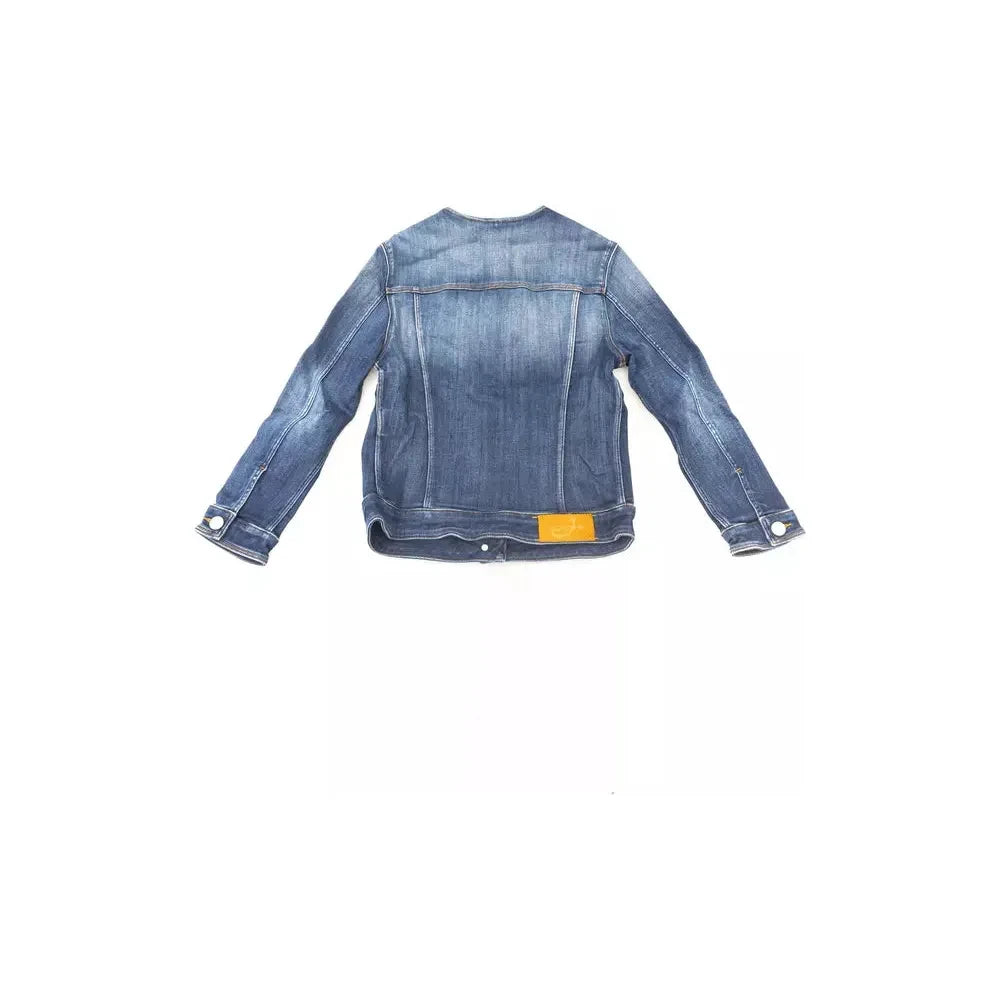 Chic Denim Round Neck Jacket