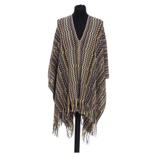 Geometric Fantasy Fringed Poncho