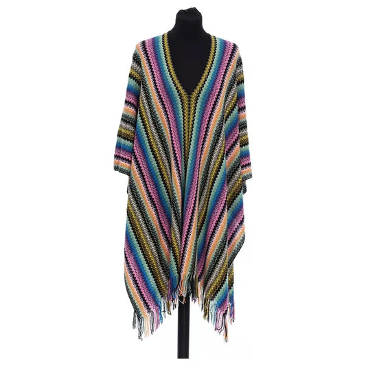 Geometric Fantasy Fringed Poncho