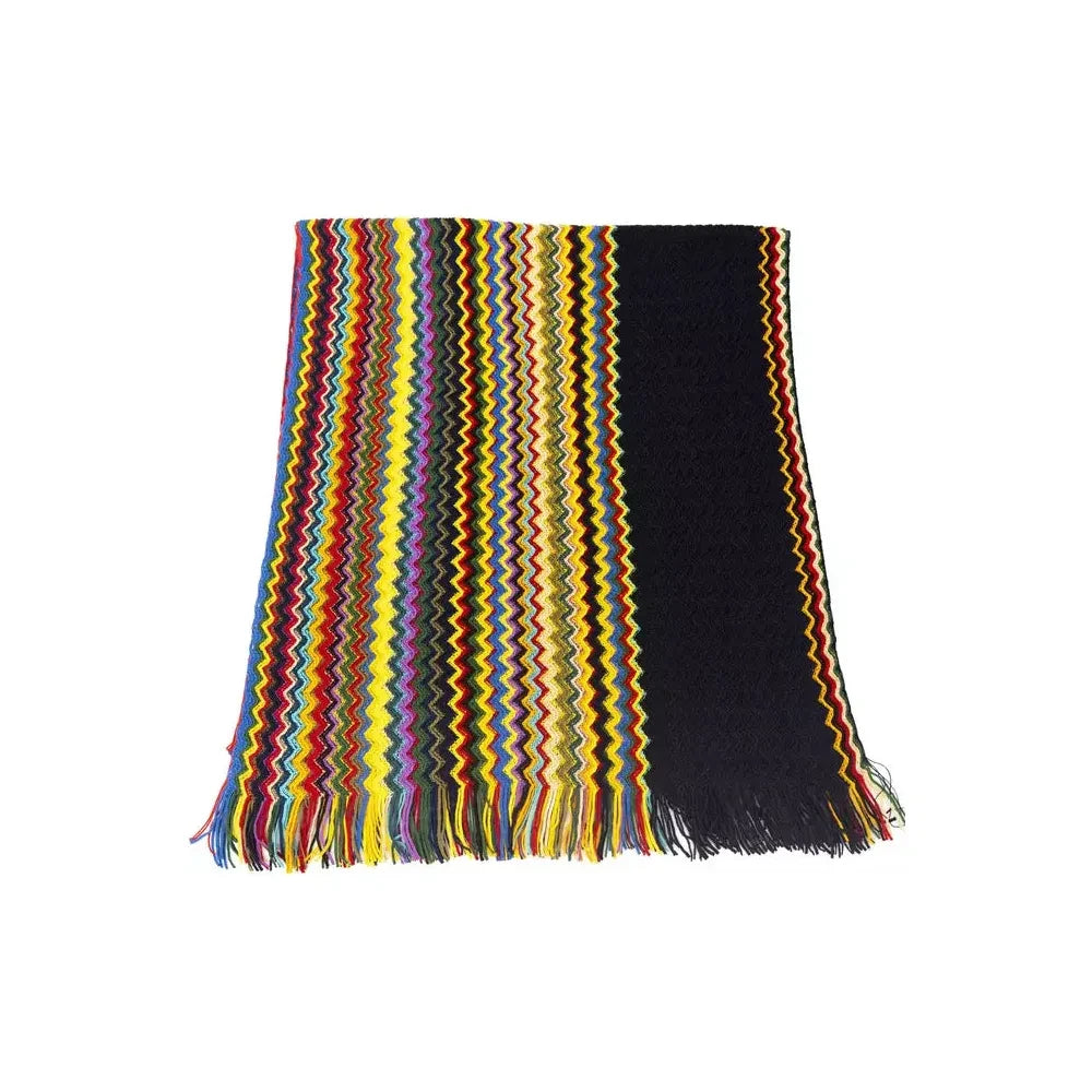 Elegant Geometric Multicolor Fringed Scarf