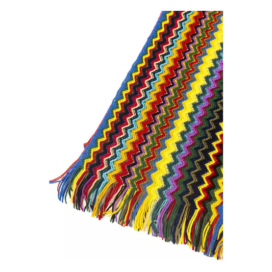 Elegant Geometric Multicolor Fringed Scarf