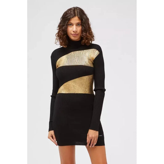 Elegant Knitted Polo Neck Dress