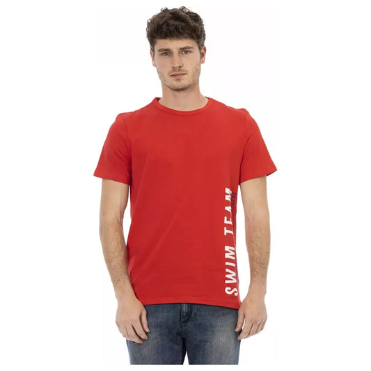 Vibrant Red Front Print Tee