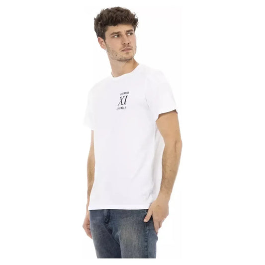 Elegant White Front Print T-Shirt