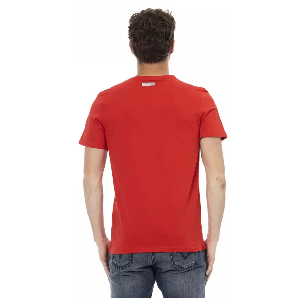 Vibrant Red Front Print Tee