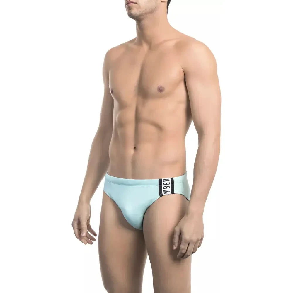 Chic Light Blue Side Print Speedo