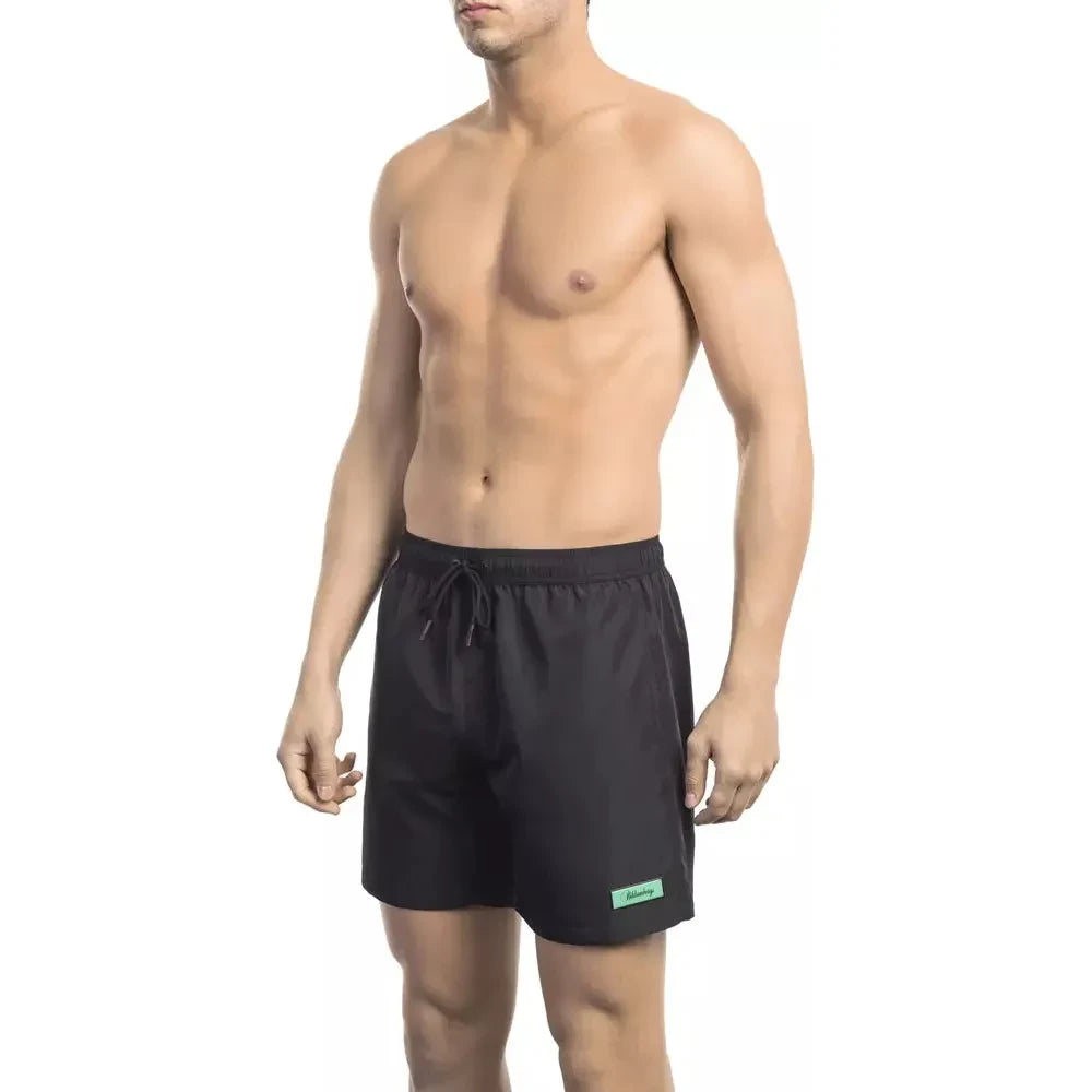 Elegant Black Logo Swim Shorts