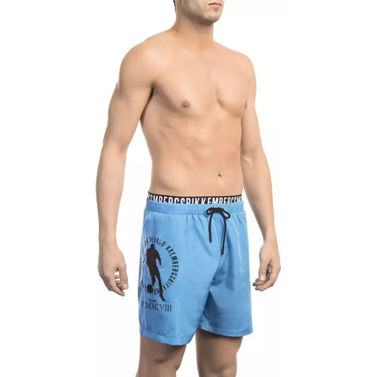 Chic Light Blue Layered Swim Shorts