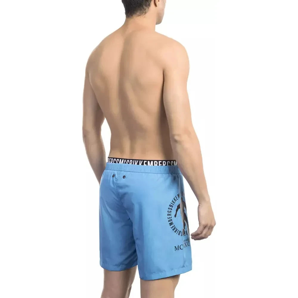 Chic Light Blue Layered Swim Shorts