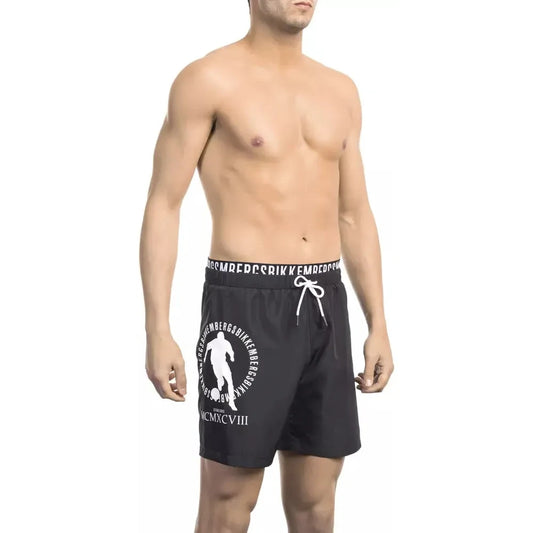 Sleek Layered Swim Shorts with Logo Detail