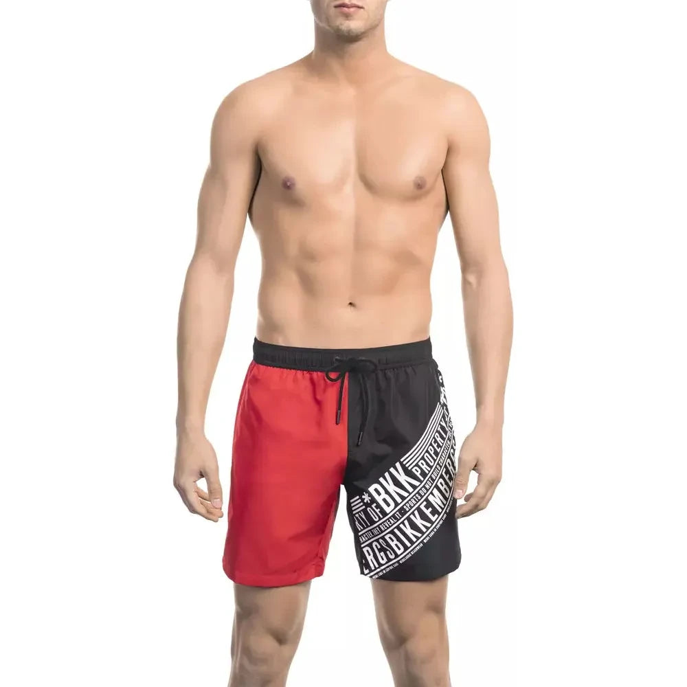 Ravishing Red Side Print Swim Shorts