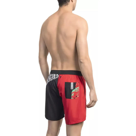 Ravishing Red Side Print Swim Shorts