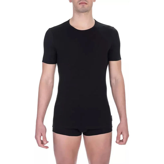 Sleek Crew Neck Dual-Pack T-Shirts in Black