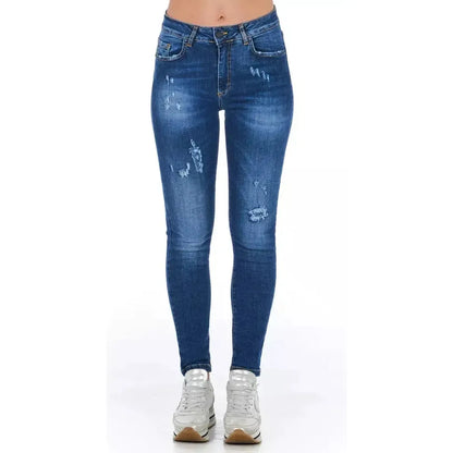 Frankie Morello Blue Other Fibres Women Jeans Frankie Morello