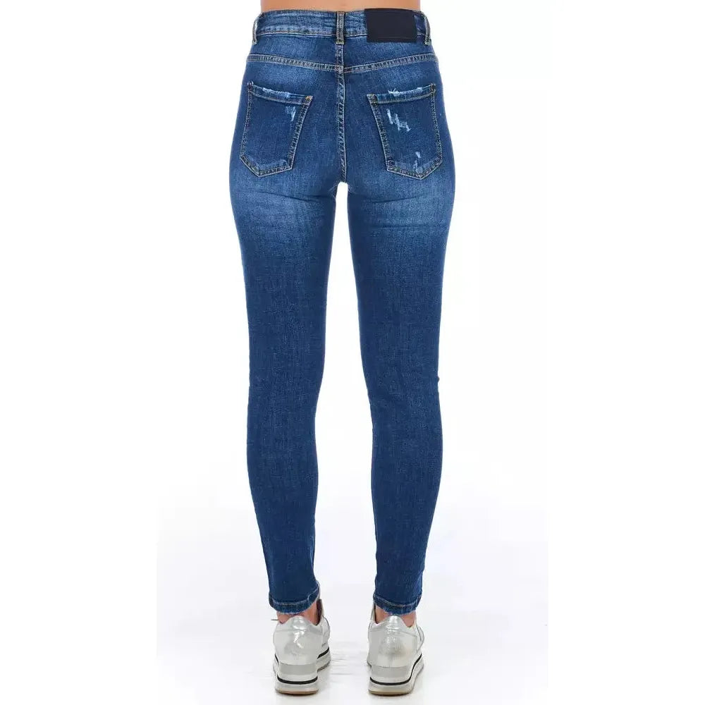 Frankie Morello Blue Other Fibres Women Jeans Frankie Morello
