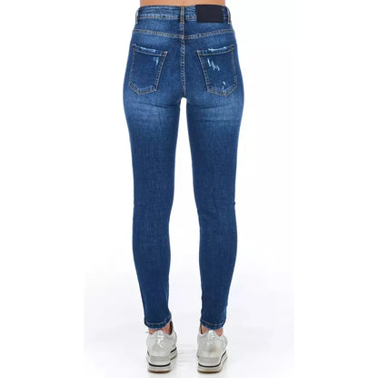 Frankie Morello Blue Other Fibres Women Jeans Frankie Morello