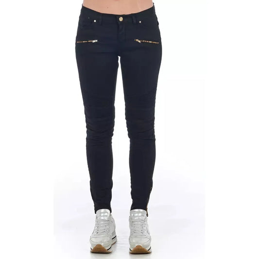 Frankie Morello Black Cotton Women Jeans Jeans & Pants Frankie Morello