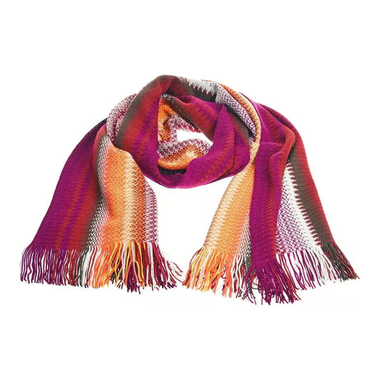 Geometric Pattern Fringed Scarf in Vibrant Hues