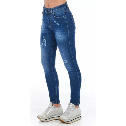 Frankie Morello Blue Other Fibres Women Jeans Frankie Morello