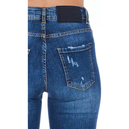 Frankie Morello Blue Other Fibres Women Jeans Frankie Morello