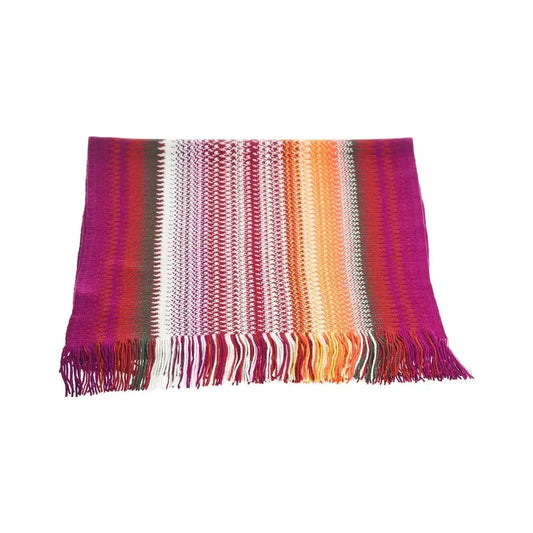 Geometric Pattern Fringed Scarf in Vibrant Hues