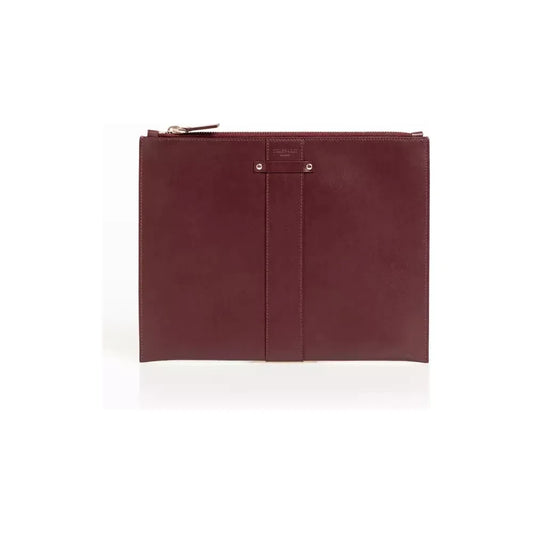 Elegant Calfskin Clutch with Logo Detailing