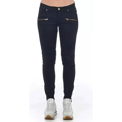Frankie Morello Black Cotton Women Jeans Frankie Morello
