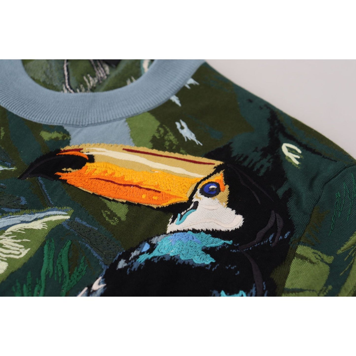 Jungle Embroidered Wool-Silk Sweater