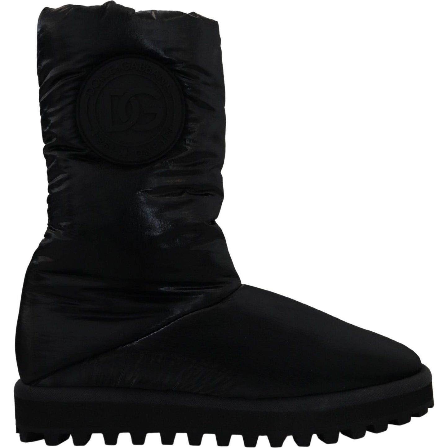 Elegant Mid-Calf Boots in Black Polyester