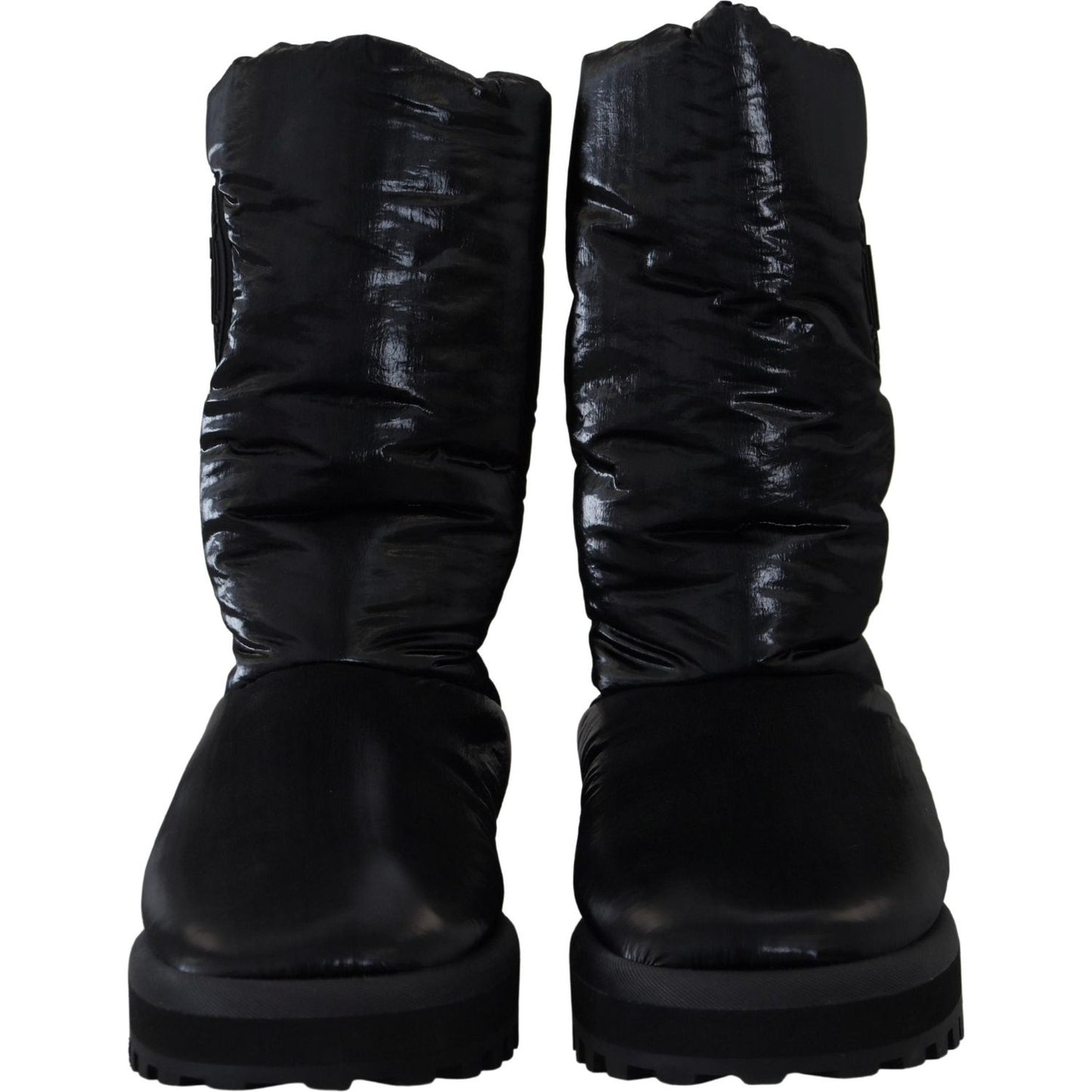 Elegant Mid-Calf Boots in Black Polyester