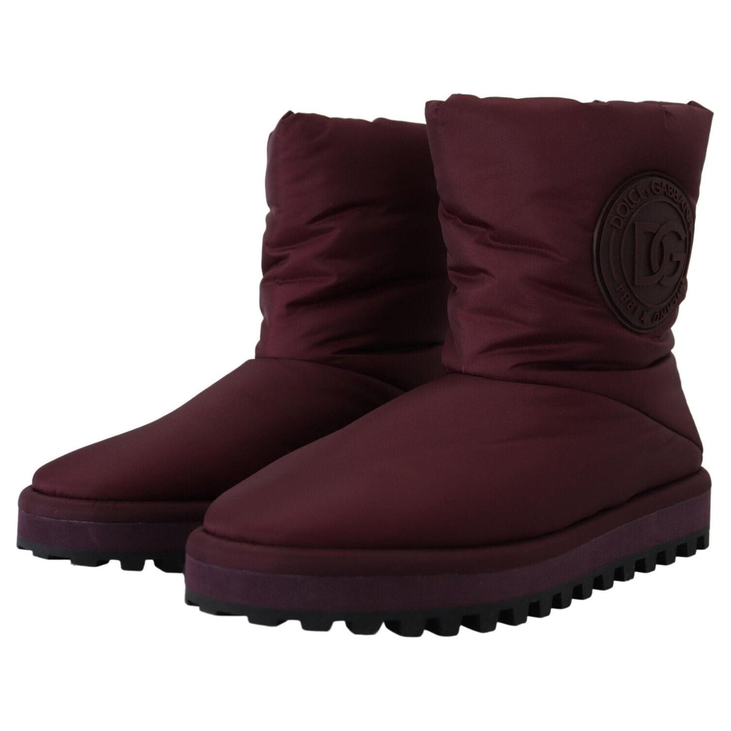 Elegant Bordeaux Mid Calf Boots