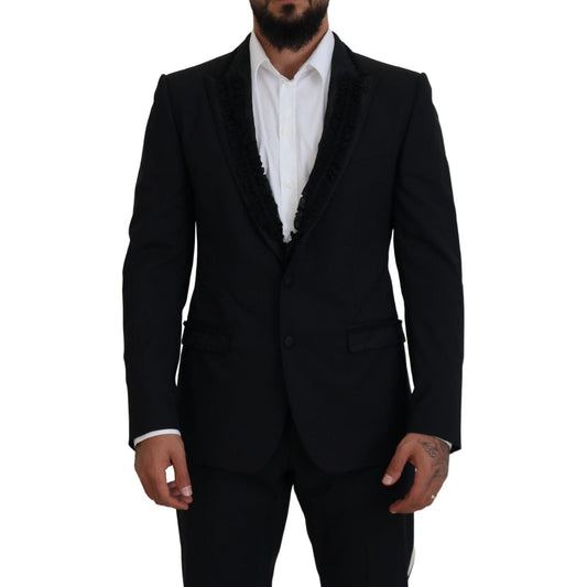 Elegant Black Silk-Lined Evening Blazer