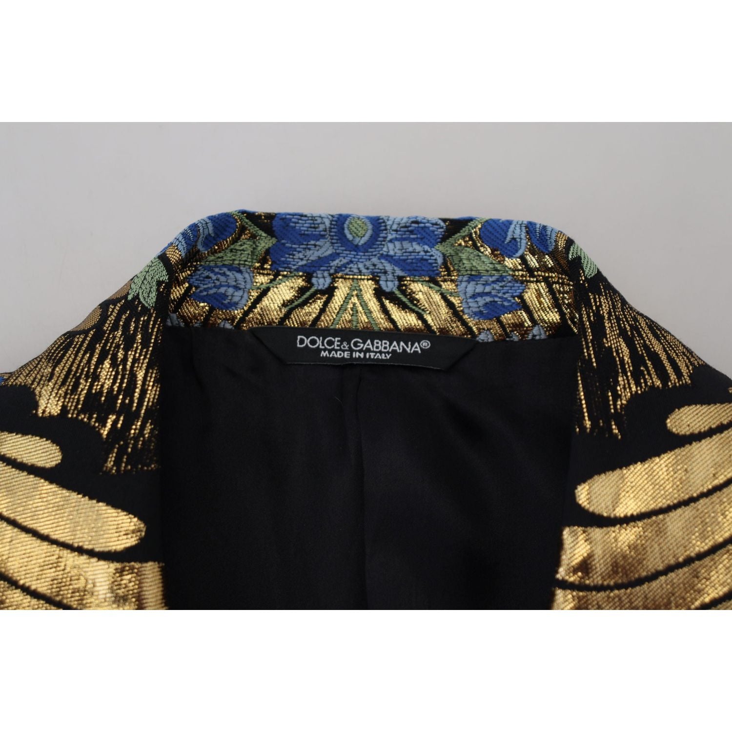 Dolce & Gabbana Gold Lurex Double Breasted Jacket Blazer