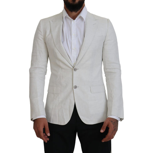 Elegant White Sicilia Single Breasted Blazer