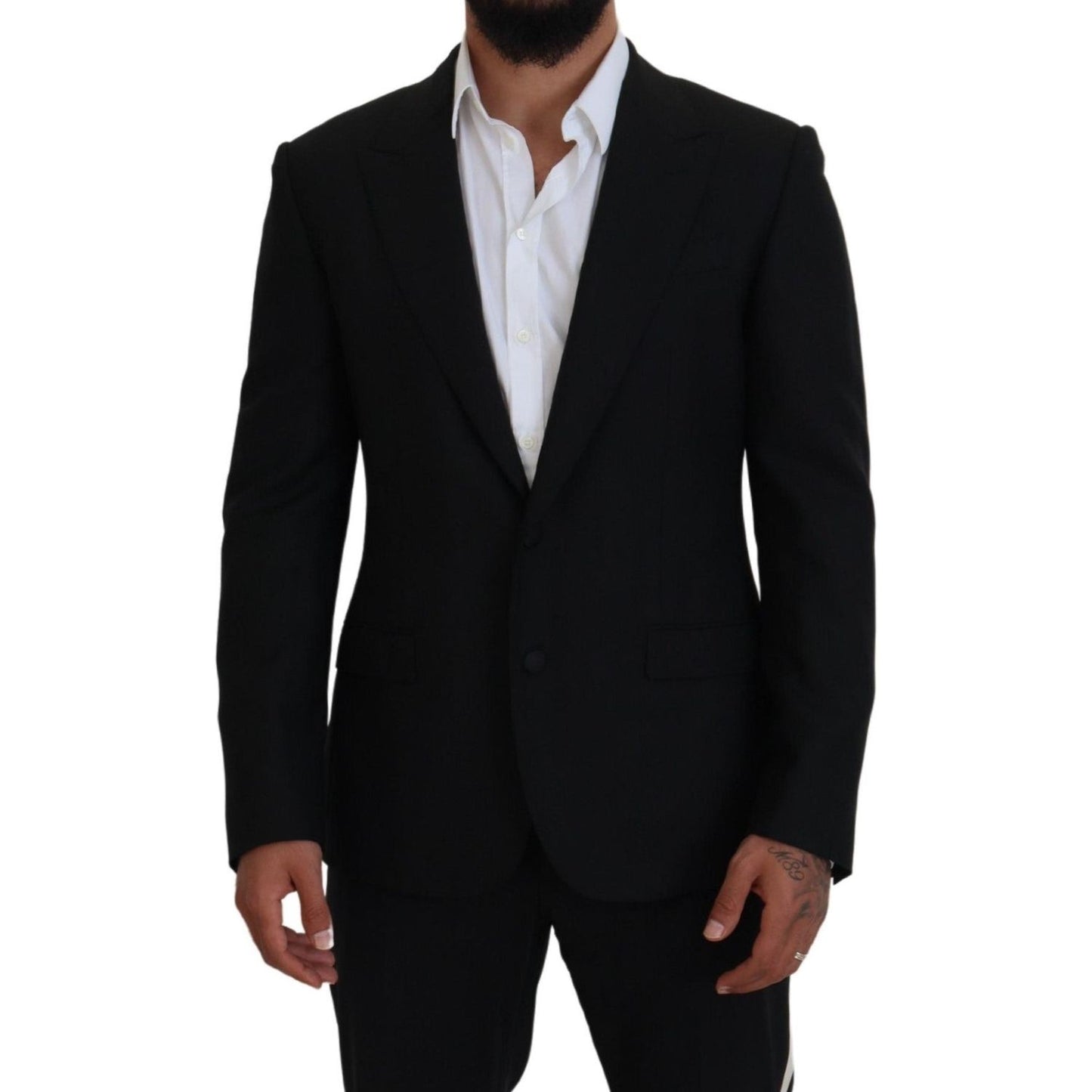 Elegant Single-Breasted Wool Blend Blazer