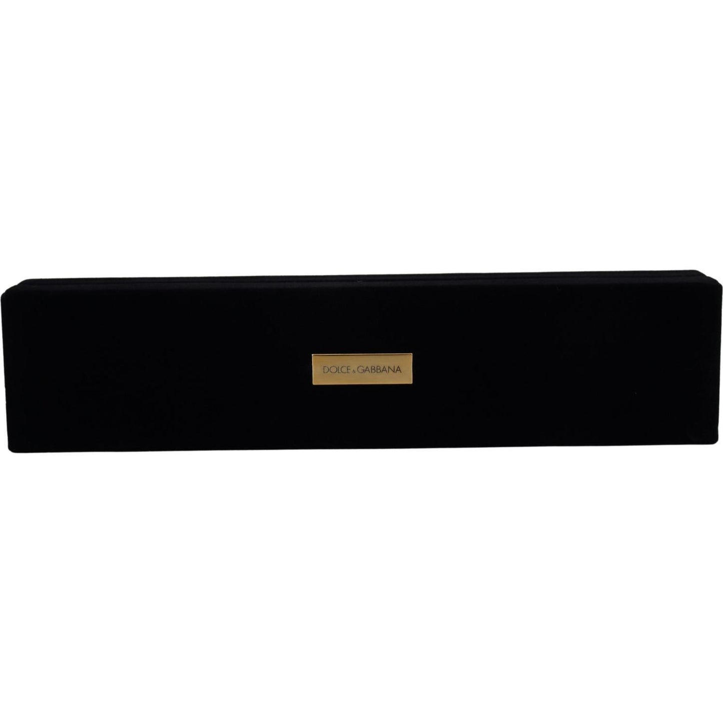 Dolce & Gabbana Black Velvet Logo Plaque Storage Bracelet Jewelry Box