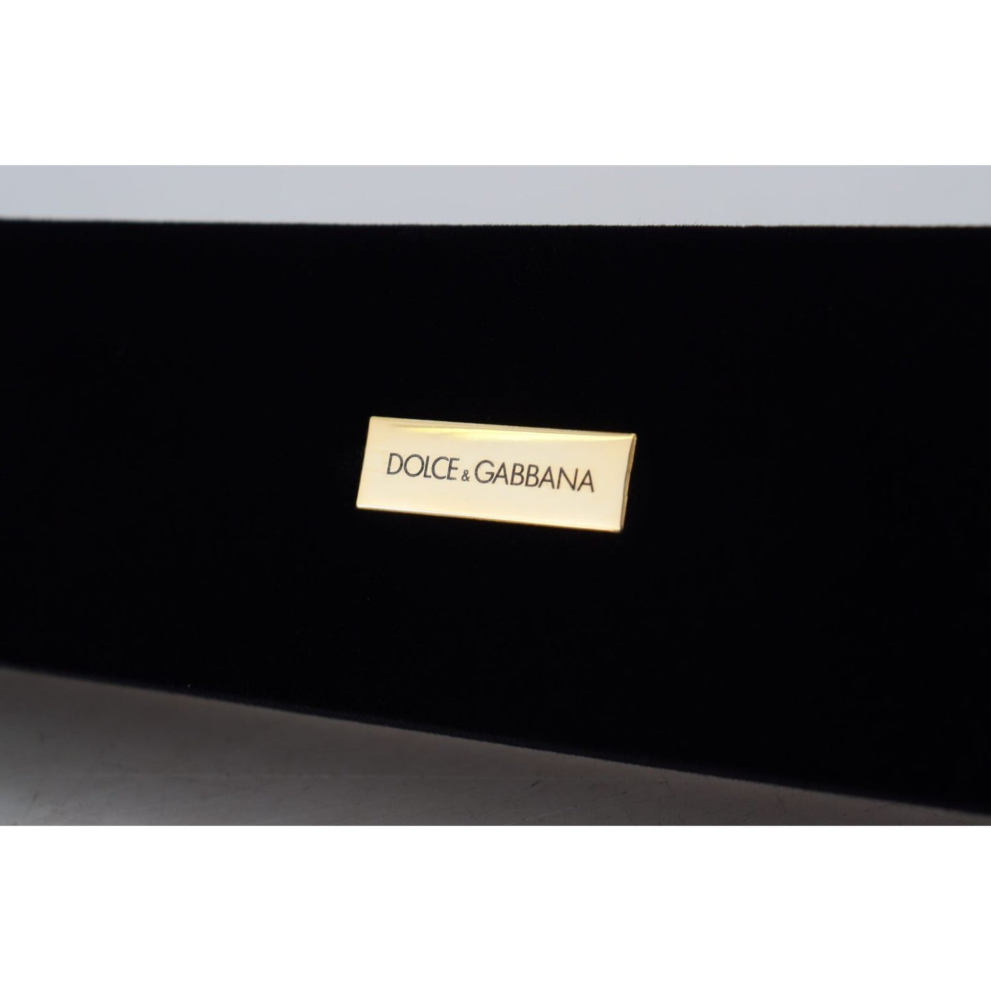 Dolce & Gabbana Black Velvet Logo Plaque Storage Bracelet Jewelry Box