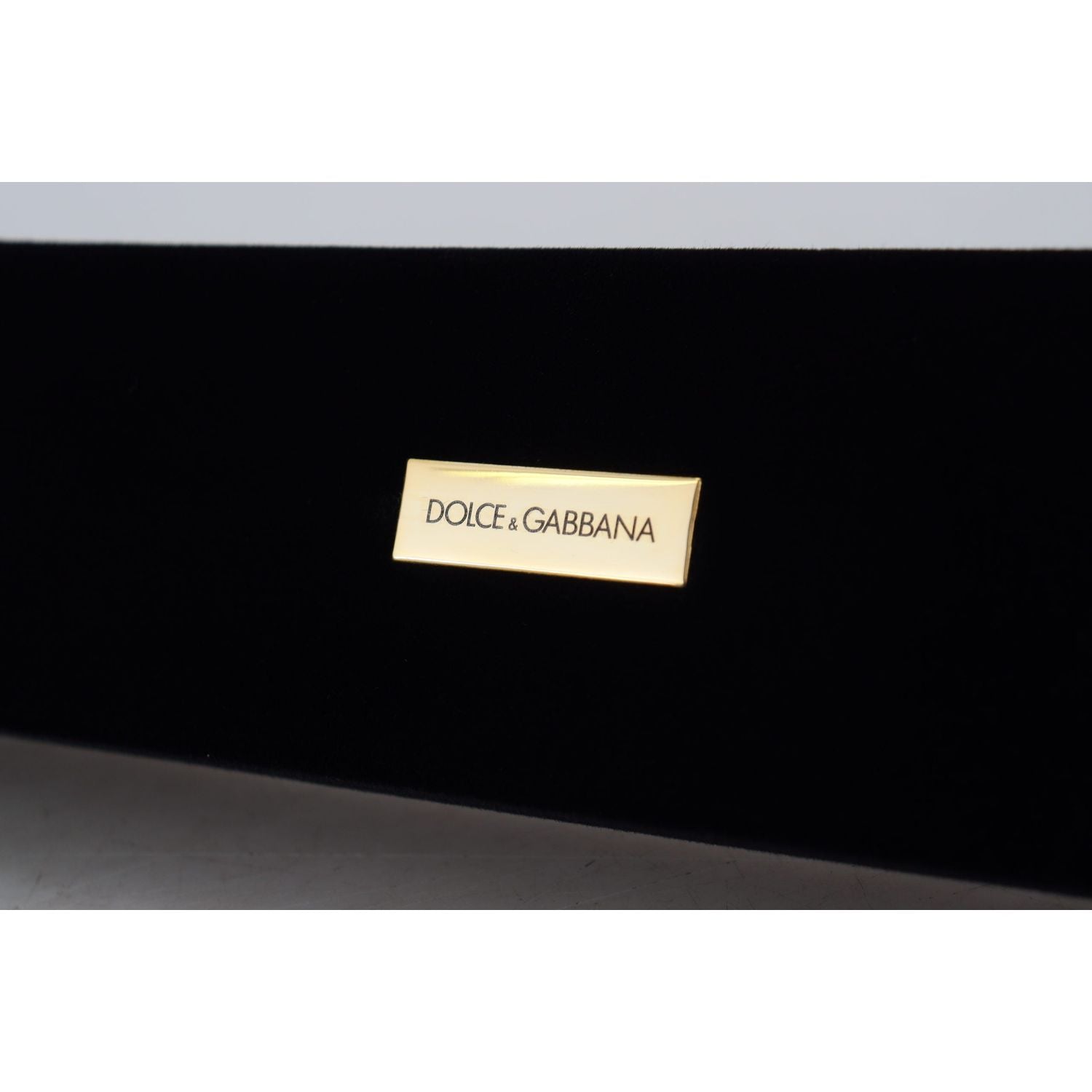 Dolce & Gabbana Black Velvet Logo Plaque Storage Bracelet Jewelry Box
