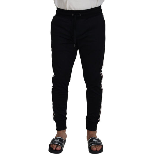 Chic Black Cotton Designer Trousers