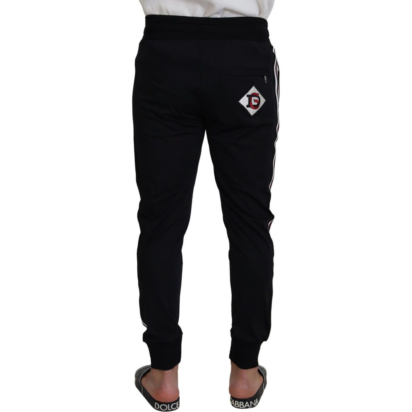 Chic Black Cotton Designer Trousers