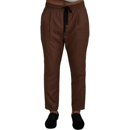 Chic Brown Cashmere-Silk Jogger Pants